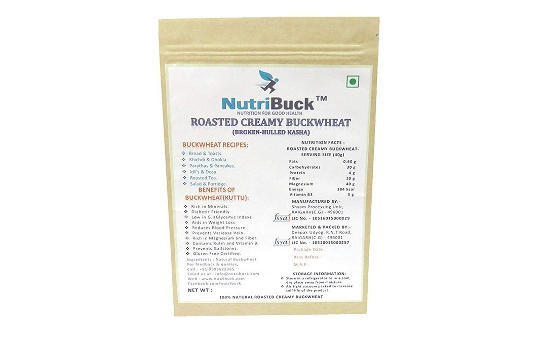 NutriBuck Roasted Creamy Buckwheat (Broken-Hulled Kasha)   Pack  1800 grams